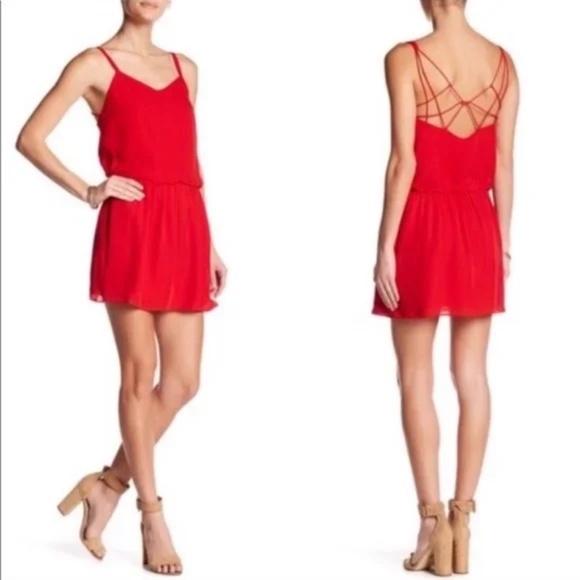 Haute Hippie Dresses & Skirts - Haute Hippie Criss Cross Strapy BackThe Exit Strategy Silk Mini Dress (Y1)